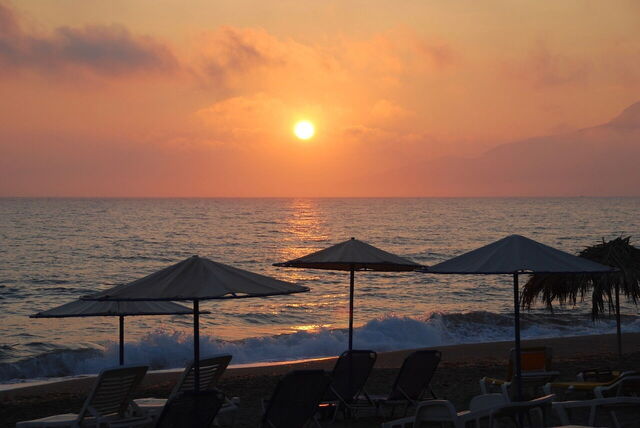 Una puesta de sol en Creta