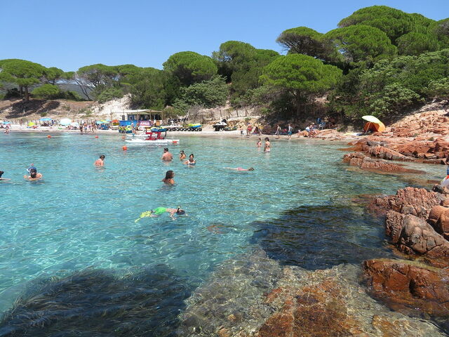 Una parte de la playa de Palombaggia