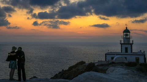 Una puesta de sol en Santorini