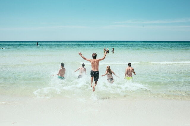 En la playa