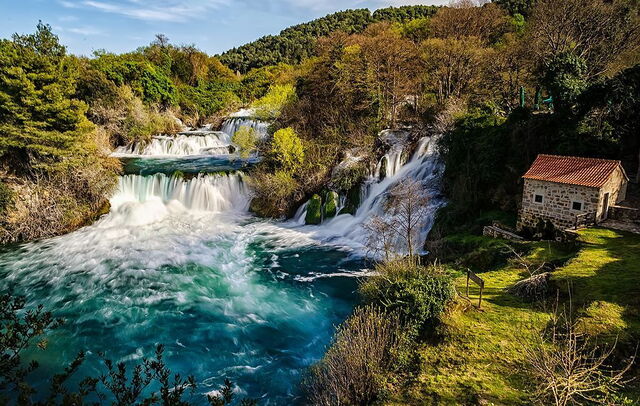 Una cascada en Krka