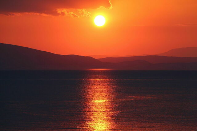 Vista de la puesta de sol desde Villa Gustav