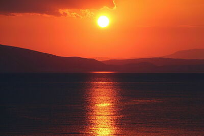 Vista de la puesta de sol desde Villa Gustav