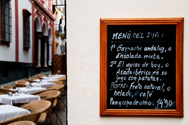 Menú en Sevilla