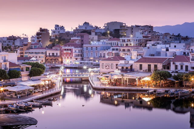 Lago Voulimeni, puesta de sol