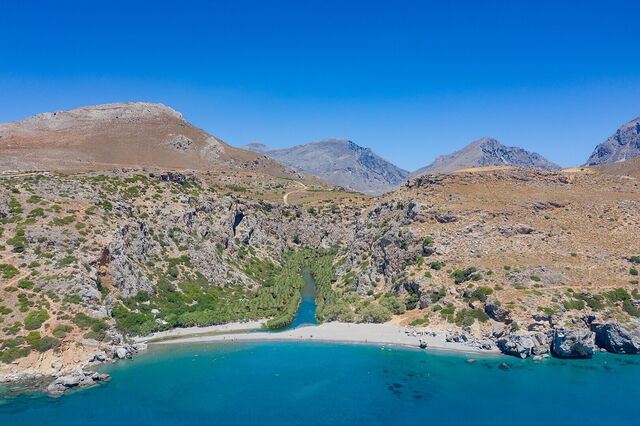 Playa de Preveli, río