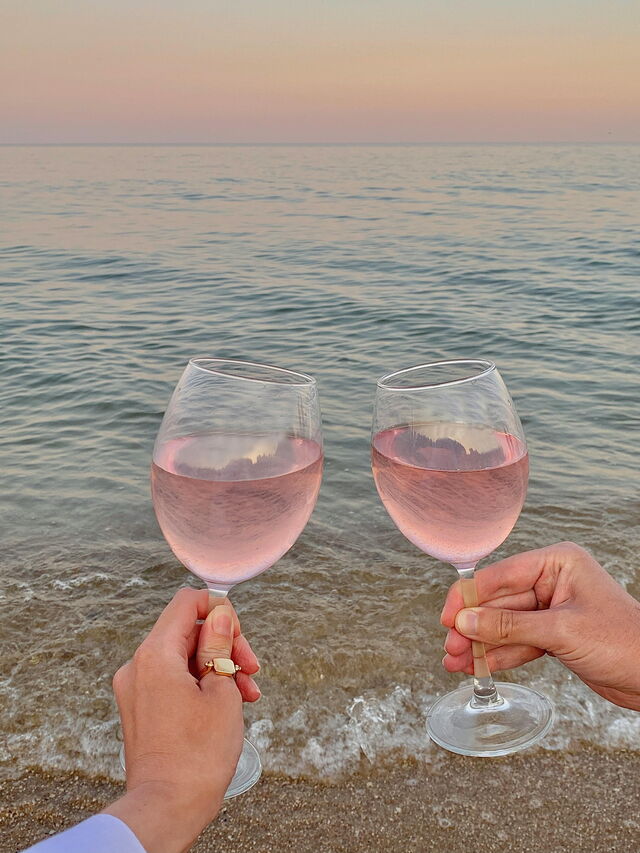 Rosé en la playa