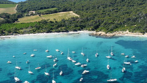 Barcos en el mar en Porquerolles