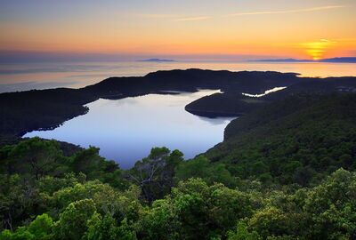 Vista sobre los lagos de Mljet