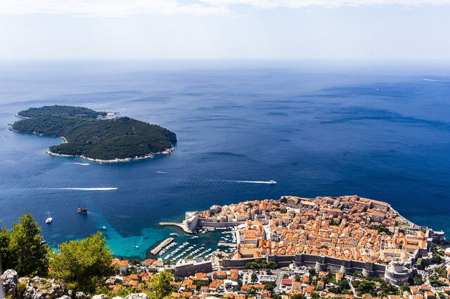 Vista de las islas Elafiti y Dubrovnik