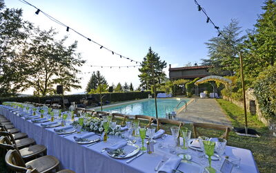 Panoramic view and swimming pool