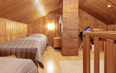 Ylläskarpalo 1 Päätyhuoneisto: Madera, Diseño De Interiores, Suelo, Piso, Techo, Mueble, Habitación, Habitación, Cama, Encendiendo