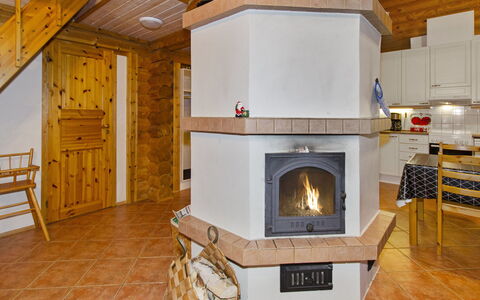 Purnuranta B: Hogar, Hogar, Madera Dura, Manchas De Madera, Suelos De Madera, Estufa De Leña, Albañileria Horno, Cuarto De Troncos, Sala, Tubo De Lámpara