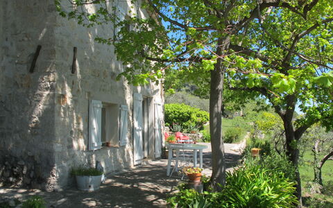 Le Cabanon: Vegetación, Arbusto, Primavera, Cabaña, Jardín, Sombra, Patio Interior, Yarda, Silla