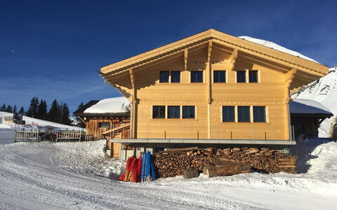 Alphaus Hasler: Cielo, Nieve, Ventana, Edificio, Pendiente, Casa, Árbol, Paisaje, Congelación, Cabaña