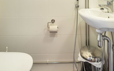 Nordic Chalet 9201: Baño, Arreglo De Tubería, Lavabo Del Baño, Piso, Diseño De Interiores, Plomería, Suelo, Grifo, Lavabo, Baño
