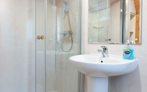 Birchwood Cottage: Baño, Arreglo De Tubería, Piso, Suelo, Diseño De Interiores, Lavabo Del Baño, Ducha, Plomería, Alcachofa De La Ducha, Techo