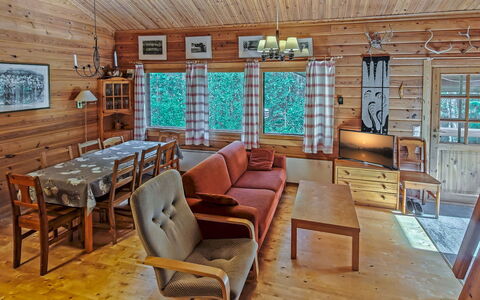 Ylläskuru D 2: Madera, Cabaña, Casa, Casa, Cuarto De Troncos, Techo, Madera Dura, Manchas De Madera, Sala, Vía Muerta