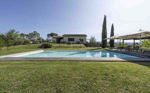 Villa Dell'acquaborra: Piscina, Inmuebles, Sombra, Jardín, Paisajismo, Mueble Para Exteriores, Césped, Recurso, Hacienda, Casa De Campo