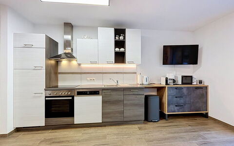 Apart Annabell: Mueble, Gabinetes, Mostrador, Cocina, Aparato De Cocina, Piso, Diseño De Interiores, Madera, Electrodoméstico, Techo