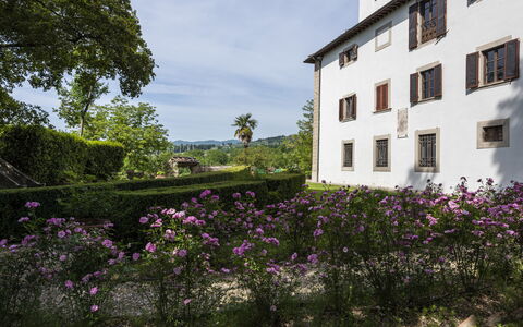 Villa Vigliano: Flor, Cielo, Planta, Edificio, Nube, Propiedad, Ventana, Púrpura, Vegetación, Árbol