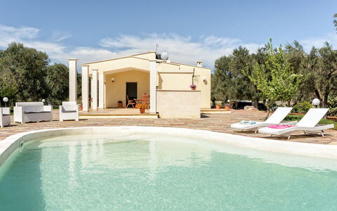 Villa Käthe Con Piscina Privata: Agua, Cielo, Nube, Propiedad, Planta, Edificio, Piscina, Azur, Árbol, Sombra