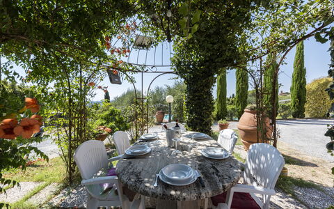 Villa Cevoli: Planta, Mesa, Mueble, Vajilla, Silla, Naturaleza, Árbol, Mueble Para Exteriores, Manteles, Mesa Al Aire Libre