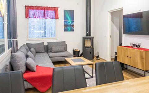 Saukonpesä B: Mueble, Piso, Diseño De Interiores, Suelo, Sofá, Madera, Sala, Techo, Habitación, Encendiendo