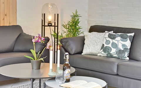 Ellanor - 1Km from the Sea: Mueble, Sofá, Diseño De Interiores, Sala, Mesa, Piso, Maceta, Arrojar La Almohada, Encendiendo, Casa