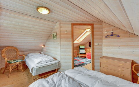 Liam - 800M to the Fjord: Madera, Techo, Diseño De Interiores, Habitación, Casa, Mueble, Ático, Habitación, Cama, Cabaña