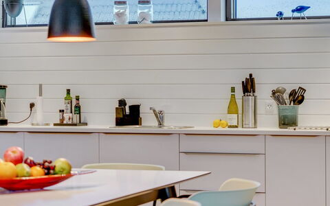 Claus - 500M from the Sea: Diseño De Interiores, Mueble, Piso, Madera, Cocina, Mostrador, Encendiendo, Casa, Vajilla, Suelo