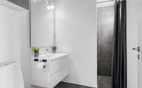 Jyrki - 100M from the Sea: Piso, Diseño De Interiores, Suelo, Arreglo De Tubería, Mueble De Baño, Lavabo, Techo, Plomería, Baño, Grifo