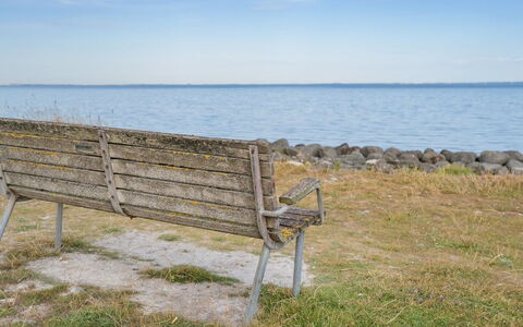 Yorrick - 50M to the Fjord: Azul, Banco Al Aire Libre, Cuerpo De Agua, Mueble, Mueble Para Exteriores, Madera, Banco, Horizonte, Mar