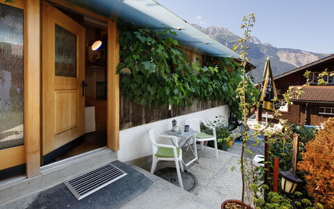 Brienzwiler 125: Maceta, Sombra, Planta De Casa, Manchas De Madera, Silla, Eco Hotel, Restaurante, Balcón