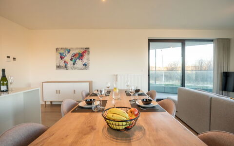 One with Terrace and Dune View: Mesa, Mueble, Propiedad, Ventana, Madera, Silla, Diseño De Interiores, Encendiendo, Piso, Comodidad