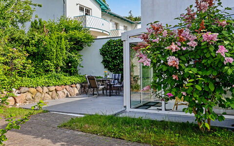 Usedomer Seekiste: Flor, Verde, Arbusto, Jardín, Rosado, Primavera, Yarda, Paisajismo, Sombra