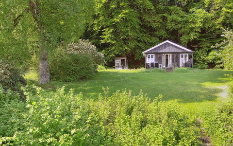 Ginne - 100M to the Fjord: Verde, Árbol, Hoja, Vegetación, Arbusto, Jardín, Planta De La Comunidad, Cabaña, Cobertura Del Suelo, Área Rural