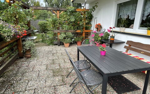 Spatzenparadies: Planta, Flor, Propiedad, Edificio, Maceta, Hoja, Mesa, Mesa Al Aire Libre, Ventana, Mueble Para Exteriores