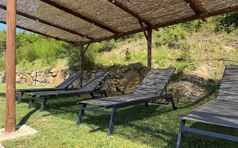 Villa Luana: Mueble Para Exteriores, Mueble, Sombra, Jardín, Estructura Al Aire Libre, Sunlounger, Material Natural, Madera Dura, Patio Interior, Mesa Al Aire Libre
