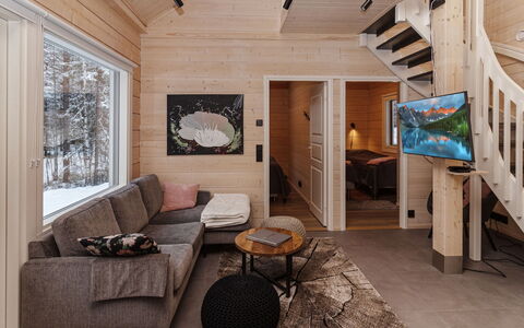 Mäkitie 4: Madera, Casa, Diseño De Interiores, Piso, Suelo, Cabaña, Habitación, Sala, Cuarto De Troncos, Madera Dura