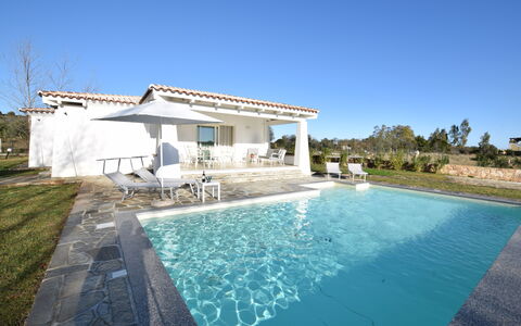 Villa Helios - Budoni, Sardegna: Agua, Cielo, Planta, Propiedad, Piscina, Edificio, Azur, Sombra, Ocio, Bienes Raíces