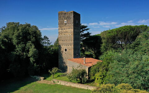 Torre Delle Cornacchie: Cielo, Planta, Nube, Árbol, Edificio, Torre, Paisaje Natural, Hierba, Paisaje, Arbusto