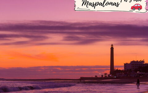 Maspalomas 1060: Horizonte, Resplandor Crepuscular, Torre, Oscuridad, Naranja, Puesta De Sol, Amanecer, Mar, Playa