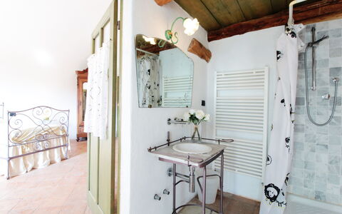 La Casa Dei Nonni, House With Private Pool, Torino: Grifo, Propiedad, Espejo, Lavabo, Arreglo De Tubería, Baño, Diseño De Interiores, Edificio, Suelo, Madera