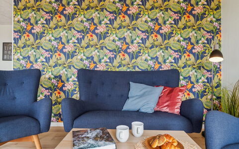 Rico - 50M from the Sea: Papel Pintado, Diseño Floral, Pintar, Sala, Arte Moderno