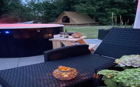 Frederikka - 1.9Km from the Sea: Jardín, Patio Interior, Silla, Yarda, Patio, Mesa De Café, Estructura Al Aire Libre, Mueble Para Exteriores, Mesa Al Aire Libre, Noche
