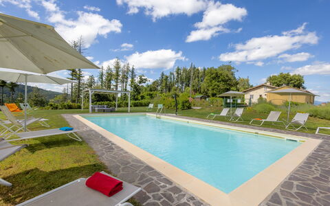 Montelucci Chianti Agrivilla: Nube, Agua, Cielo, Planta, Propiedad, Edificio, Piscina, Mueble Para Exteriores, Diseño De Interiores, Sombra