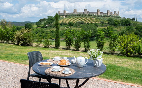 Le Volte, Borgo Campassini, Monteriggioni: Arbusto, El Terreno Del Lote, Cobertura Del Suelo, Mueble Para Exteriores, Jardín, Plantación, Mesa Al Aire Libre, Cobertura, Césped, Paisajismo