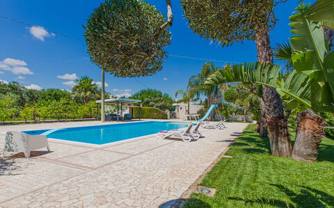 Trullo Poggio Con Piscina: Azul, Árbol, Piscina, Recurso, Sombra, Eco Hotel, Paisajismo, Ocio, Zona Tropical