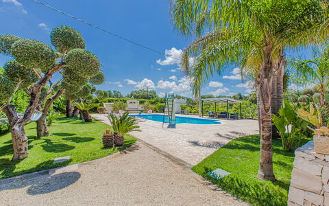 Trullo Poggio Con Piscina: Azul, Jardín, Sombra, Ocio, Paisajismo, Zona Tropical, Pasarela, Eco Hotel